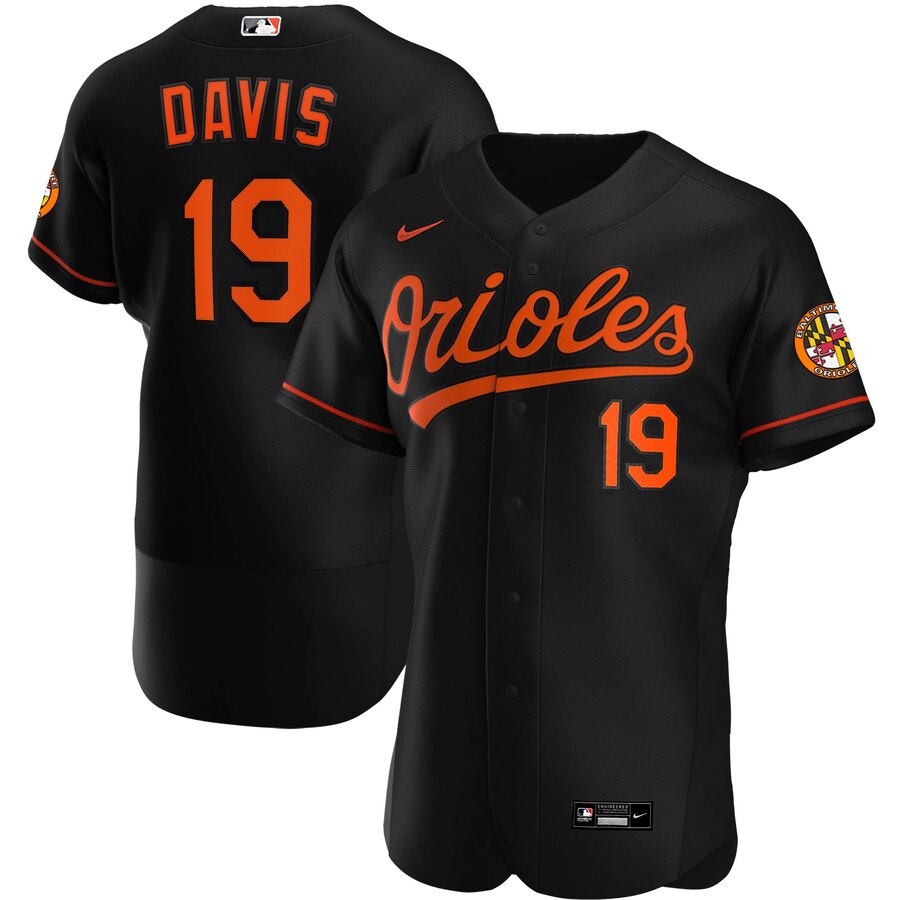 Baltimore Orioles 19 Chris Davis Men Nike Black Alternate 2020 Authentic Player MLB Jersey